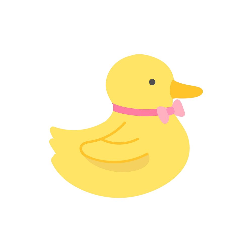 Yellow baby duck toy vector
