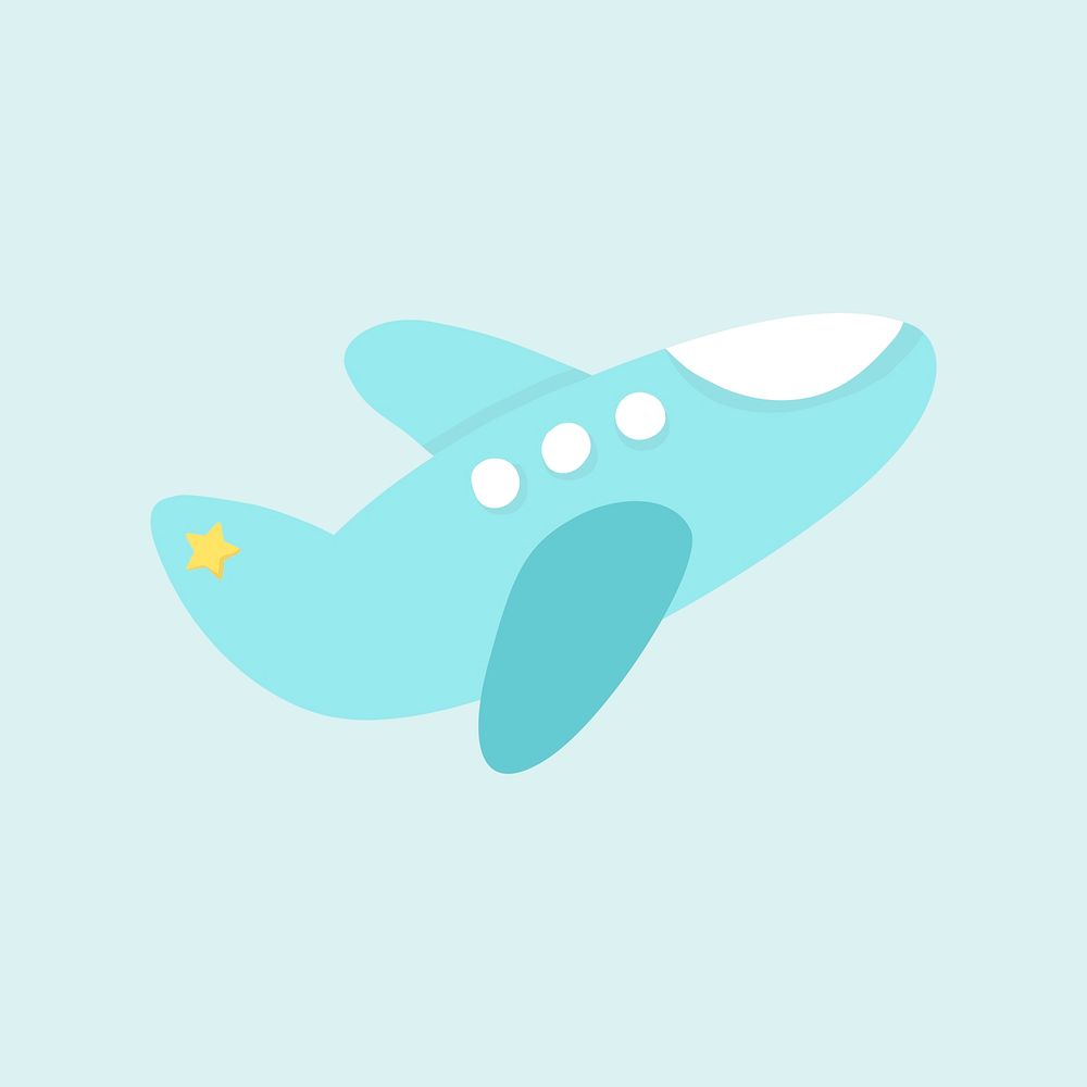 Blue baby plane toy vector