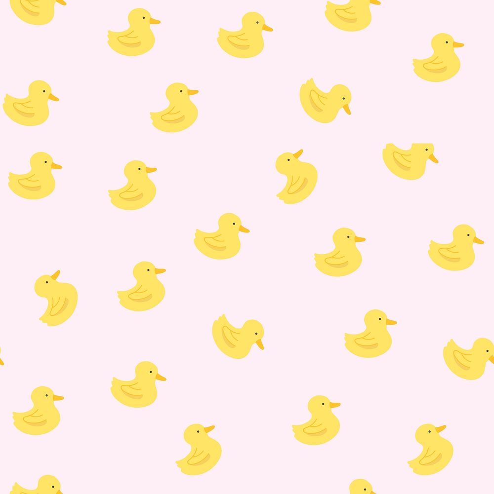 Seamless yellow rubber duck pattern vector