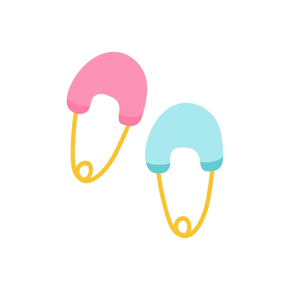 Pink and blue nappy pins vector