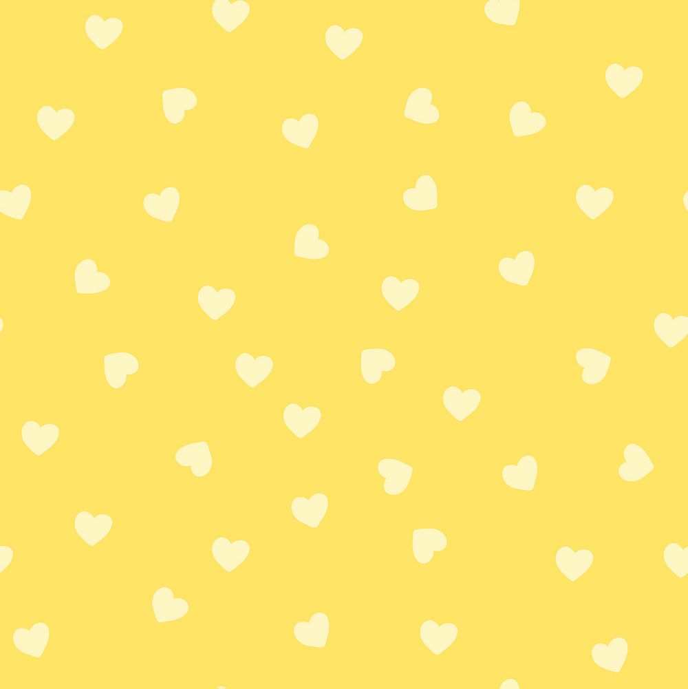 Seamless yellow heart pattern vector