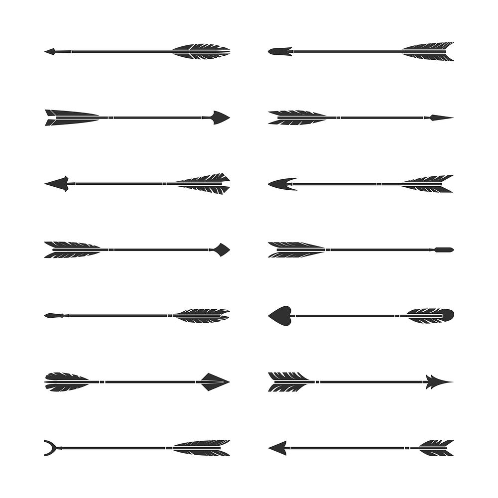 Set of gray stylish arrow vector