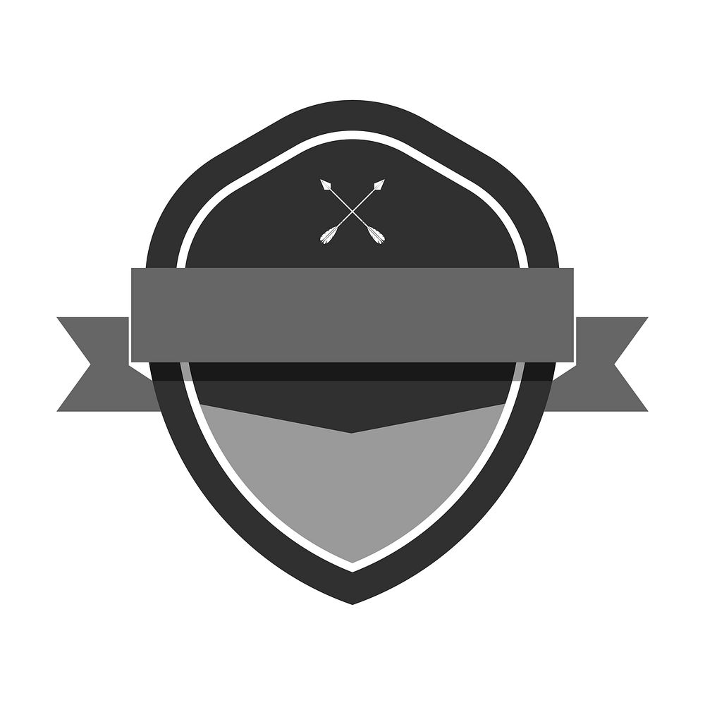 Black shield logo badge, modern design vector