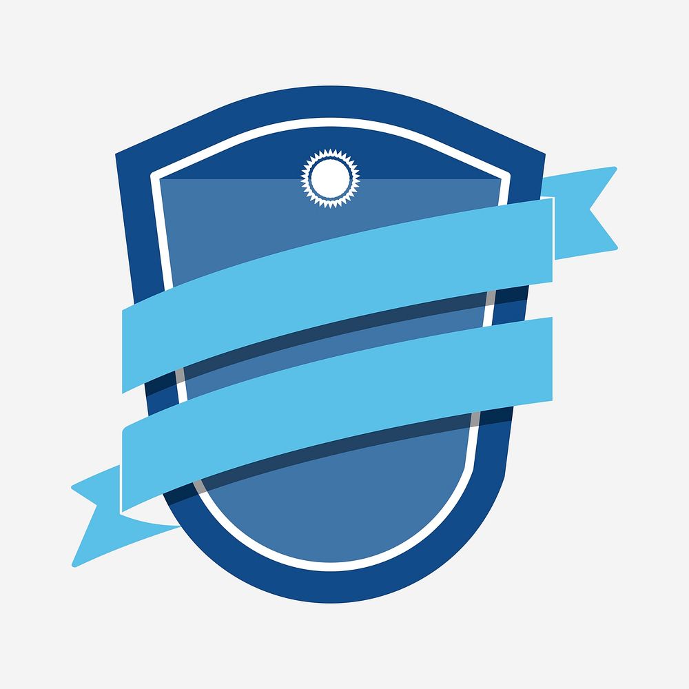 Blue shield logo badge, modern design vector