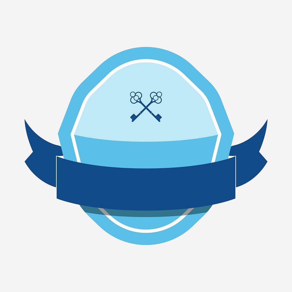 Blue shield logo badge, modern design vector