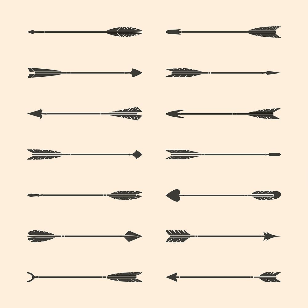 Set of gray stylish arrow vectors