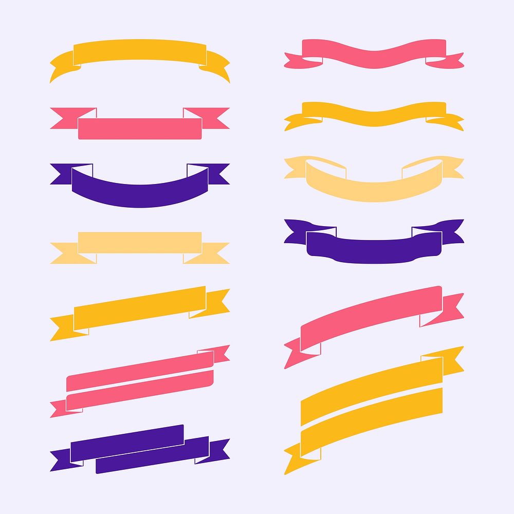 Set of colorful banner vectors