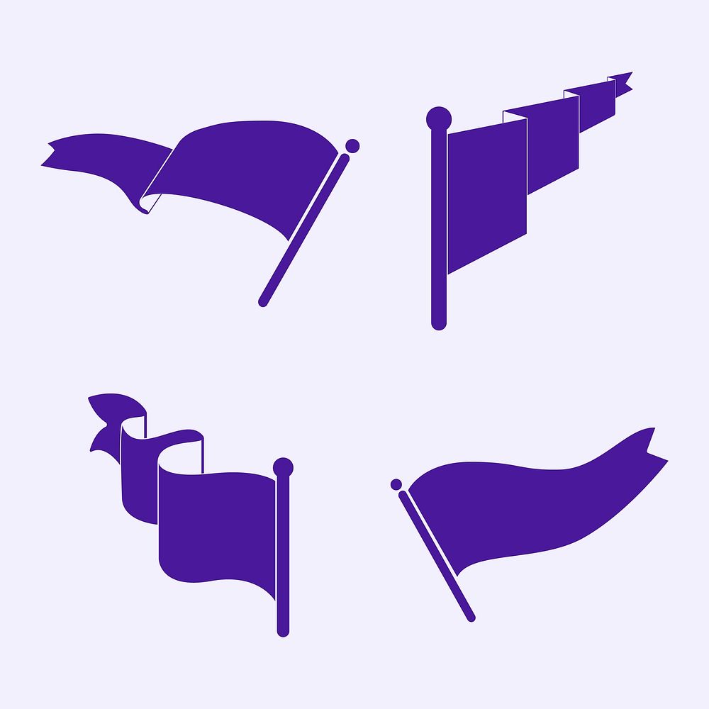 Set of purple flag vectors Free Vector rawpixel