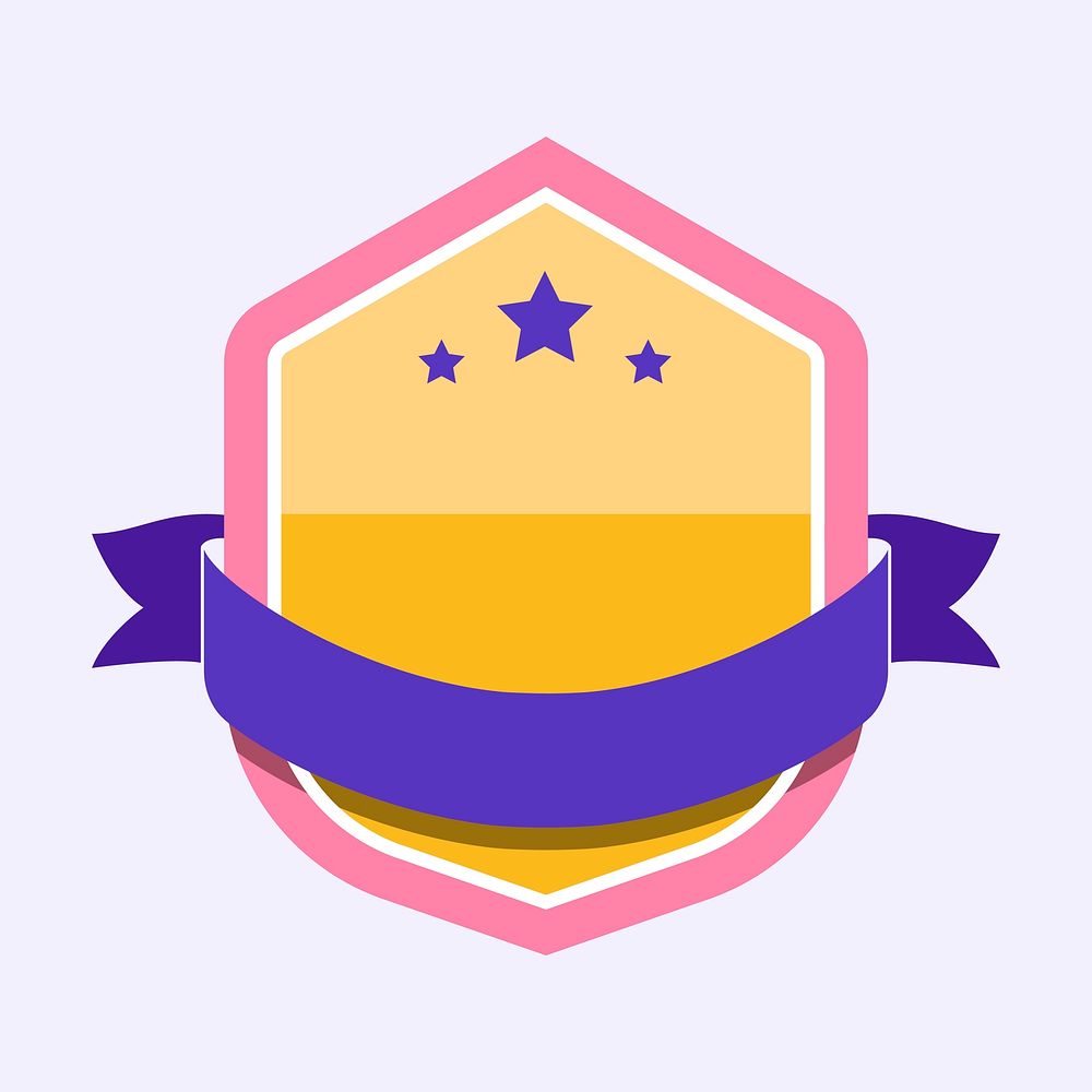 Colorful shield logo badge, modern design vector