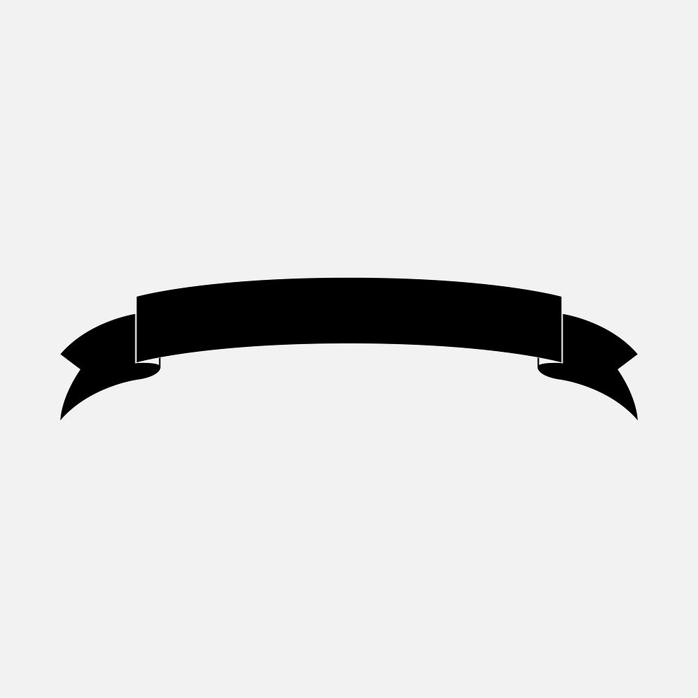 Blank black ribbon banner vector