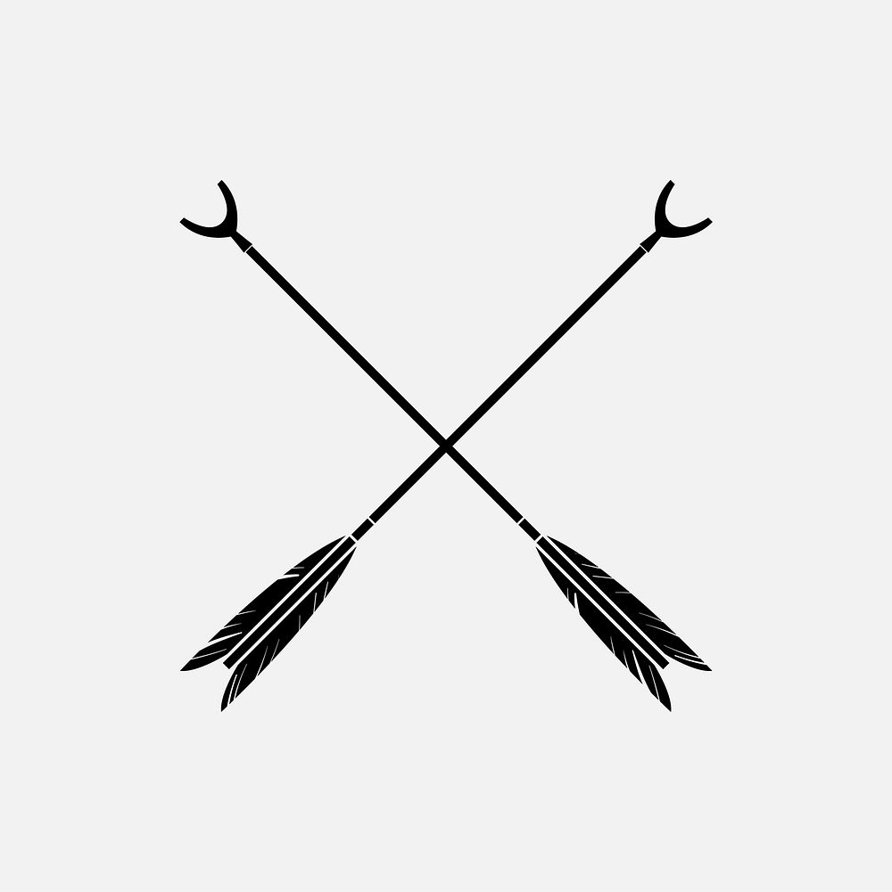 Black stylish crossed arrow vectors