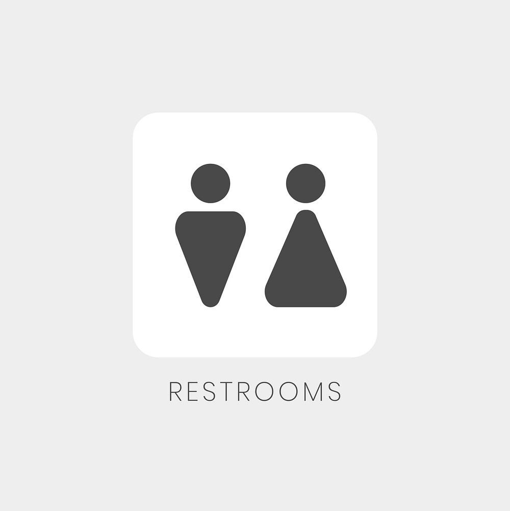 Black and white restrooms sign vector
