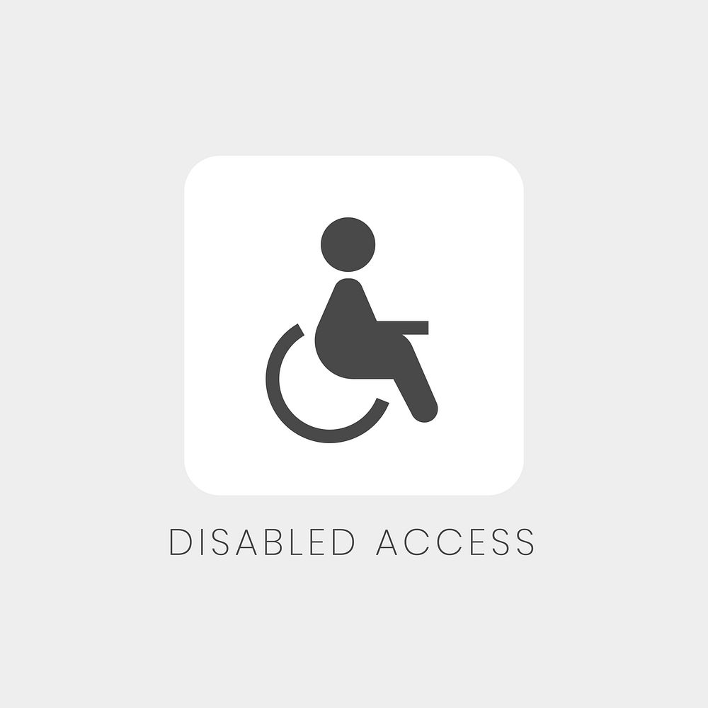 Black and white disabled access icon sign vector