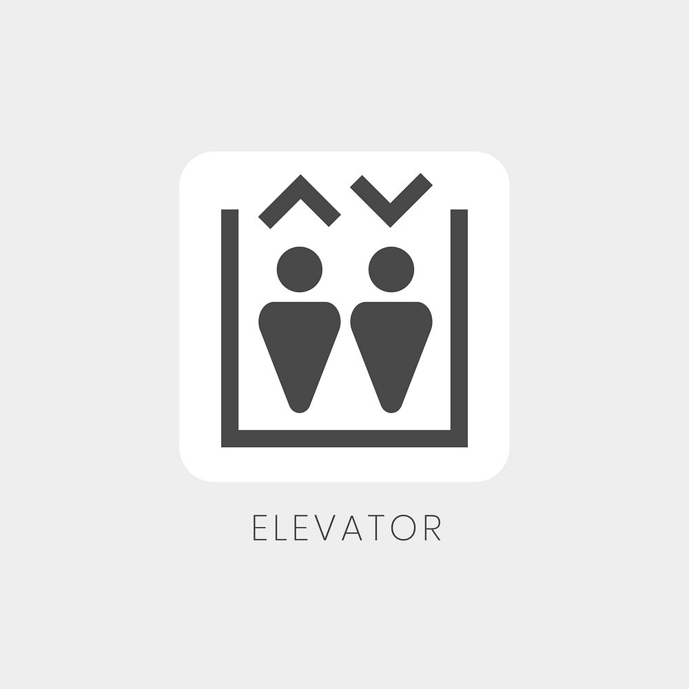 Gray elevator icon sign vector