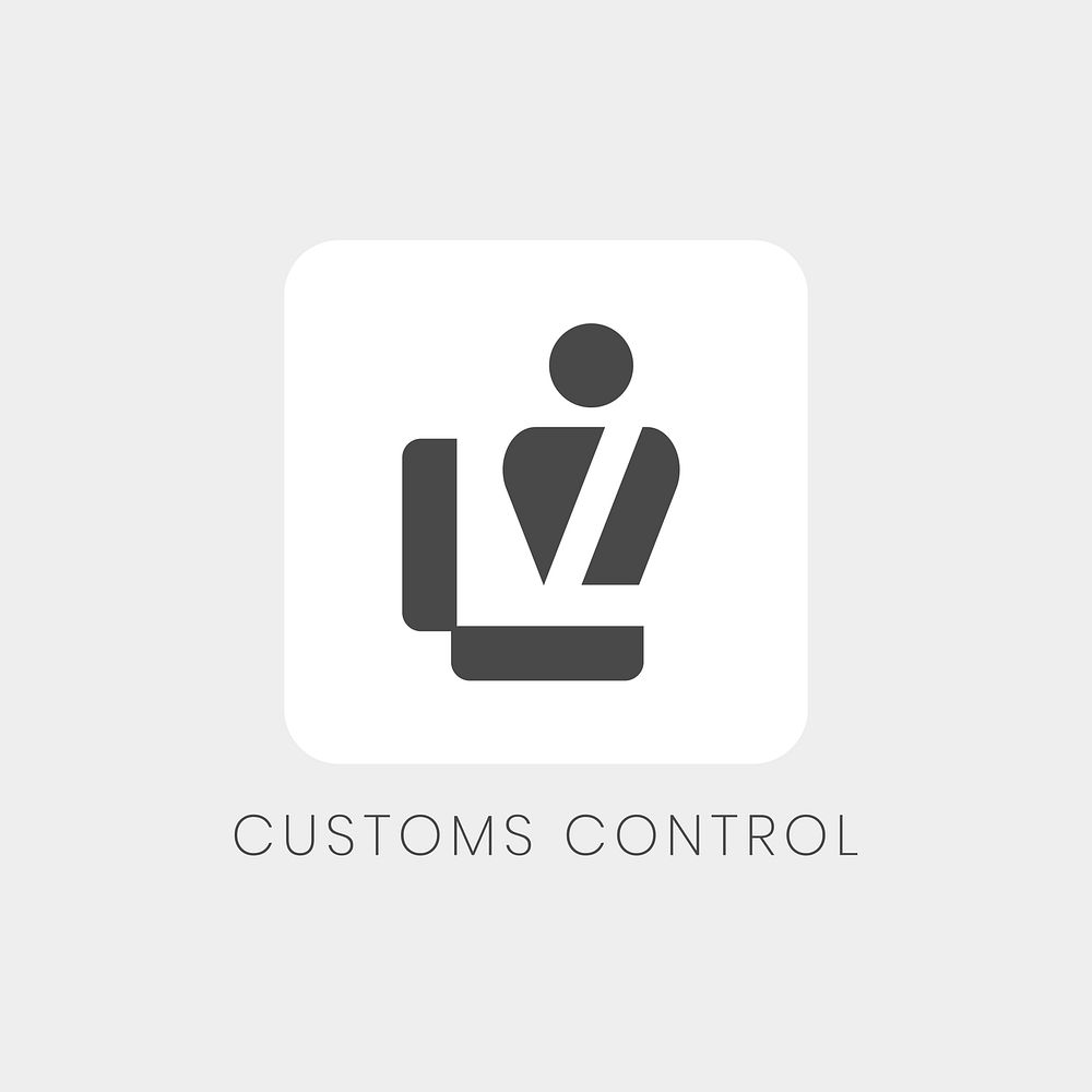 Gray customs control sign vector