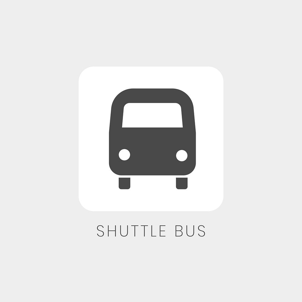 Gray shuttle bus icon sign vector