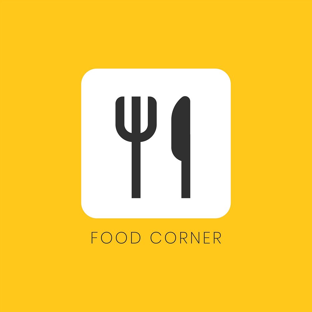 Yellow food corner icon sign vector