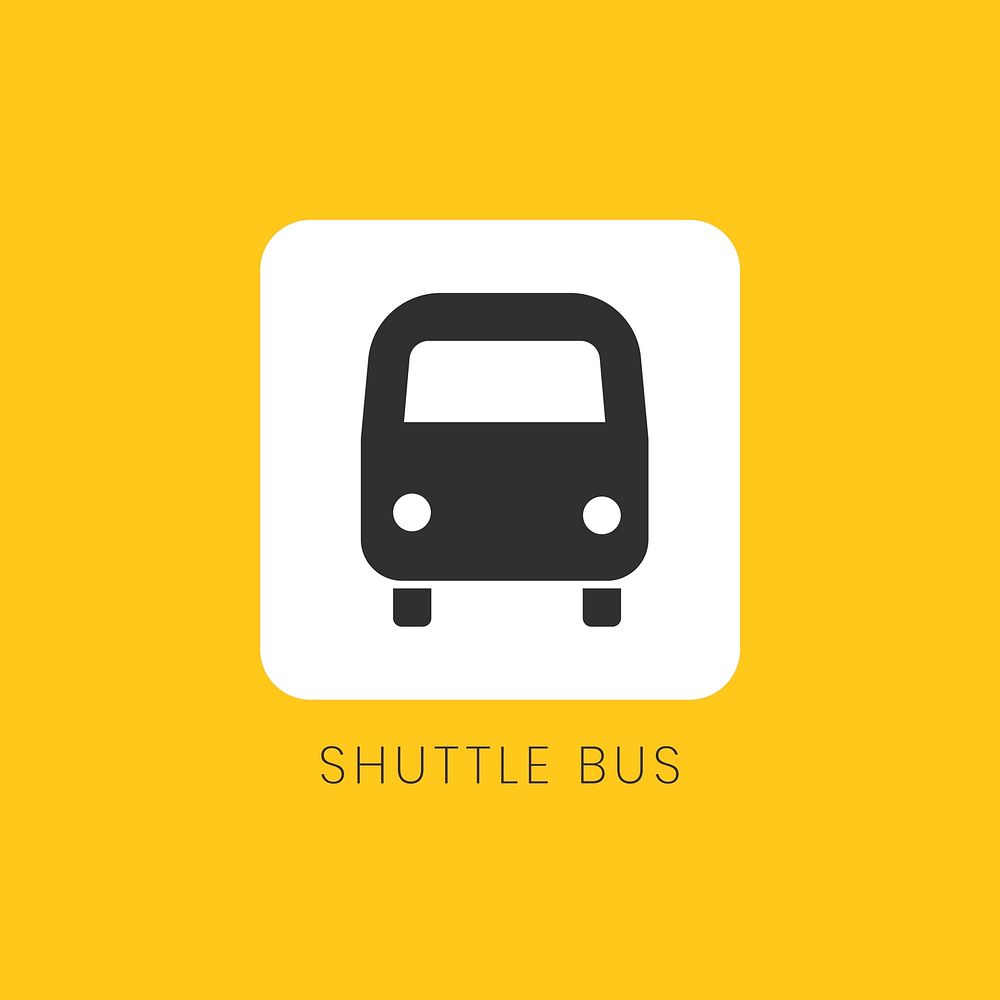 Yellow shuttle bus icon sign vector