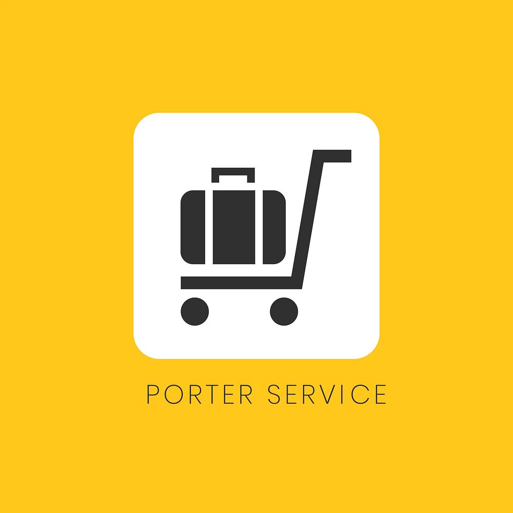 Yellow porter service icon sign vector