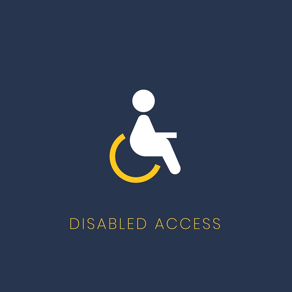 Blue disabled access icon sign vector