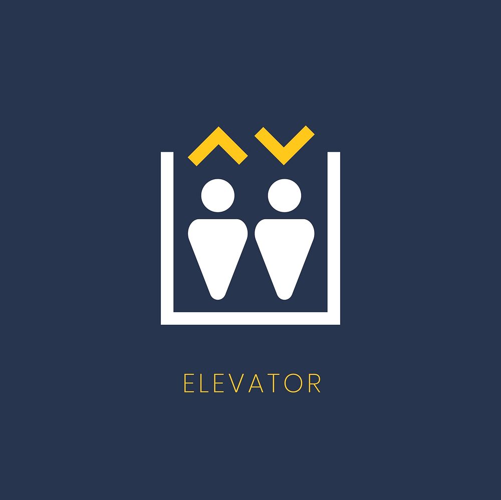 Blue elevator icon sign vector