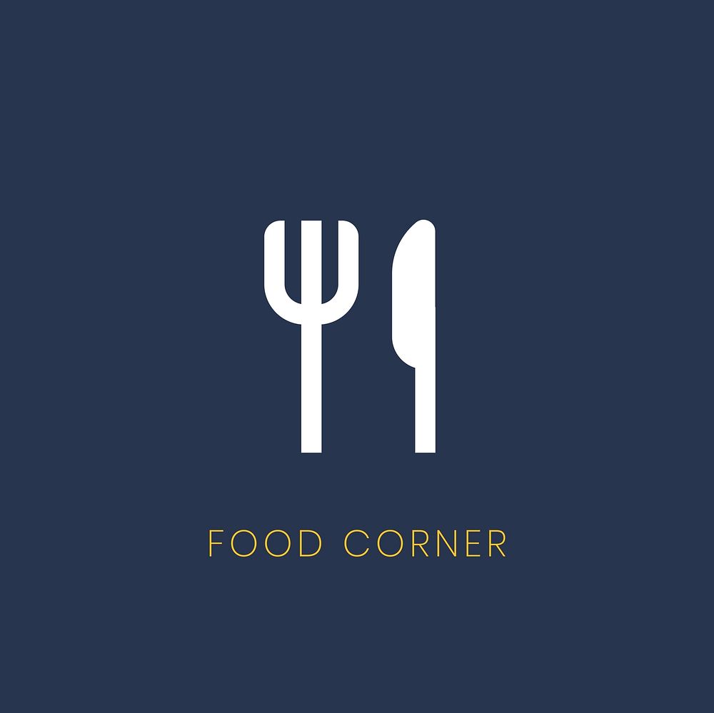 Blue food corner icon sign vector