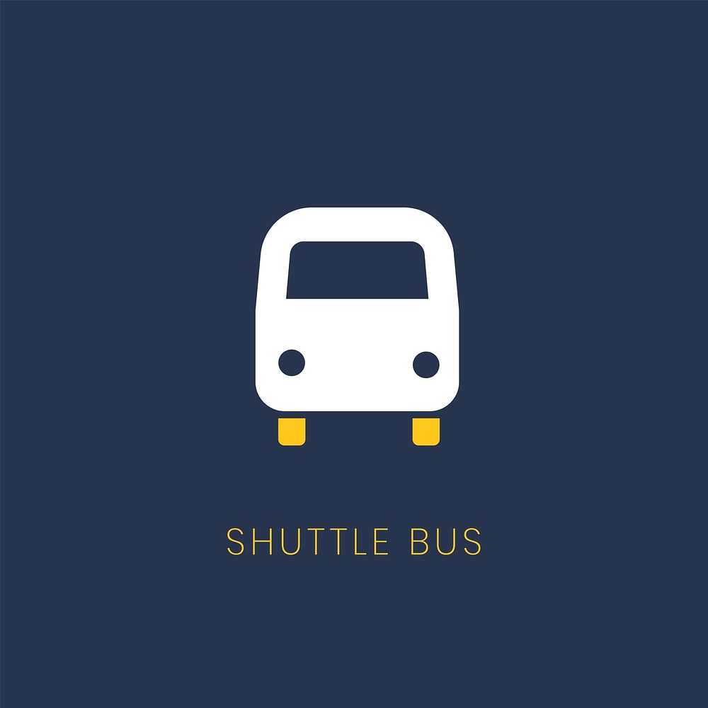 Blue shuttle bus icon sign vector