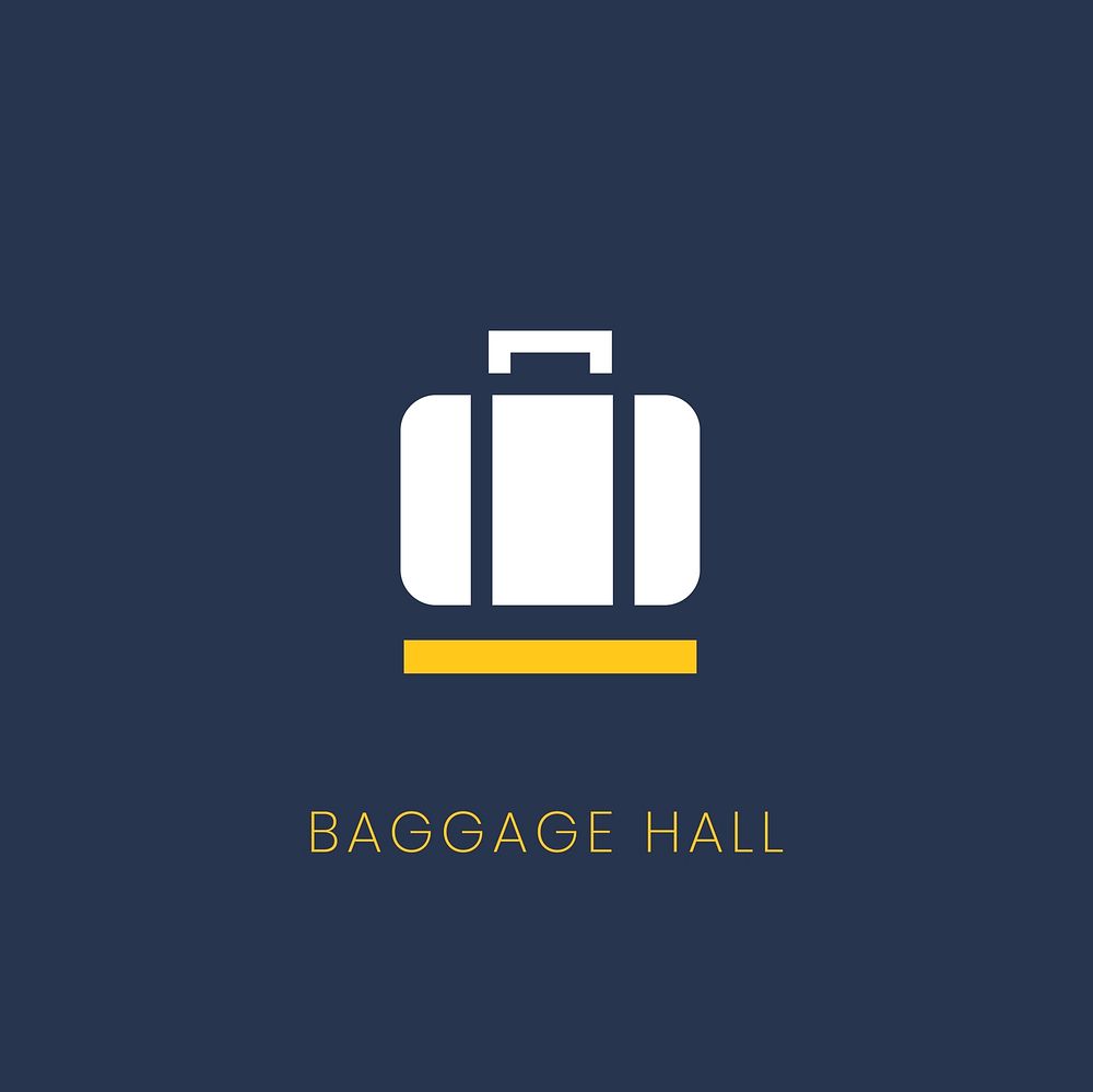 Blue baggage hall sign vector