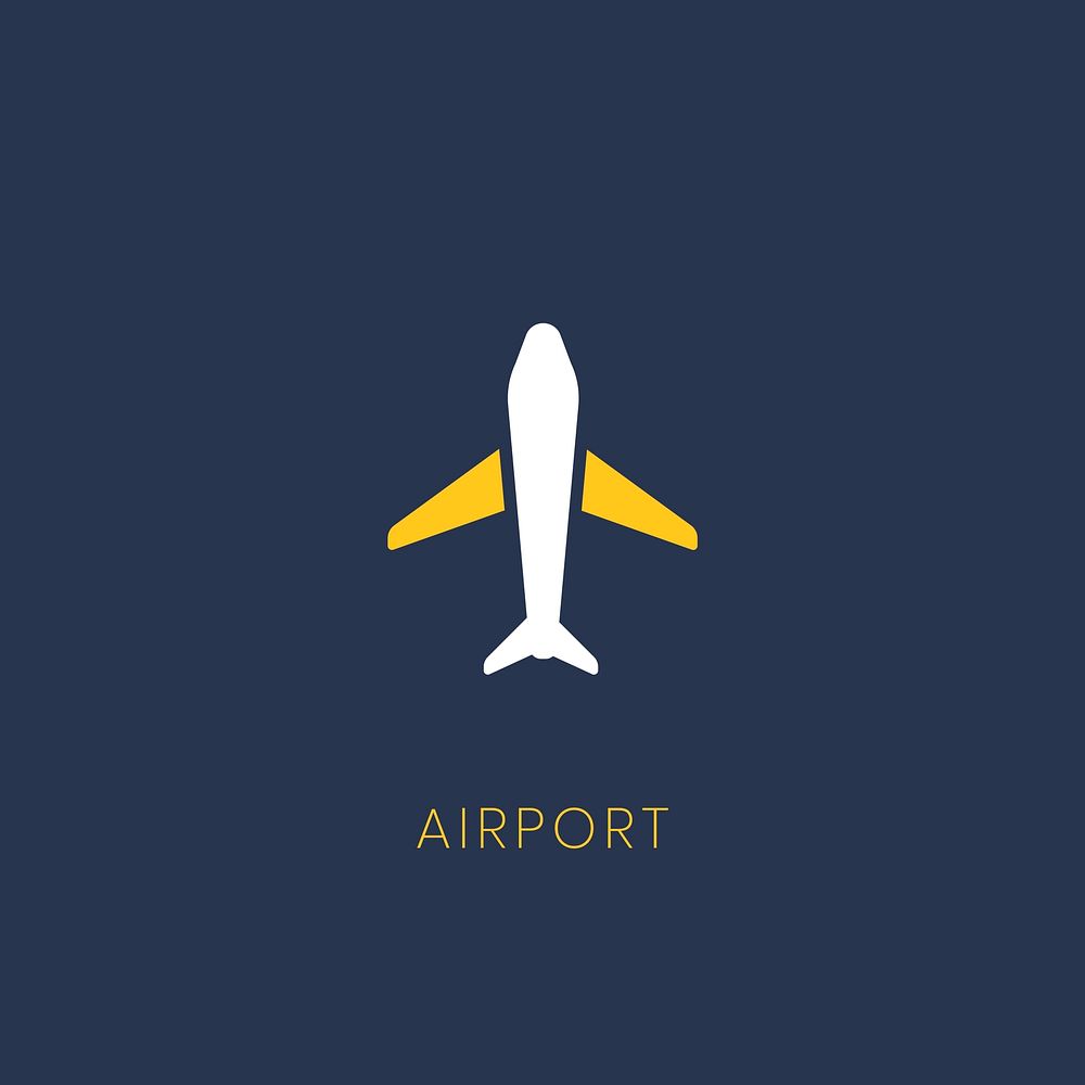 Blue plane icon airport sign vector