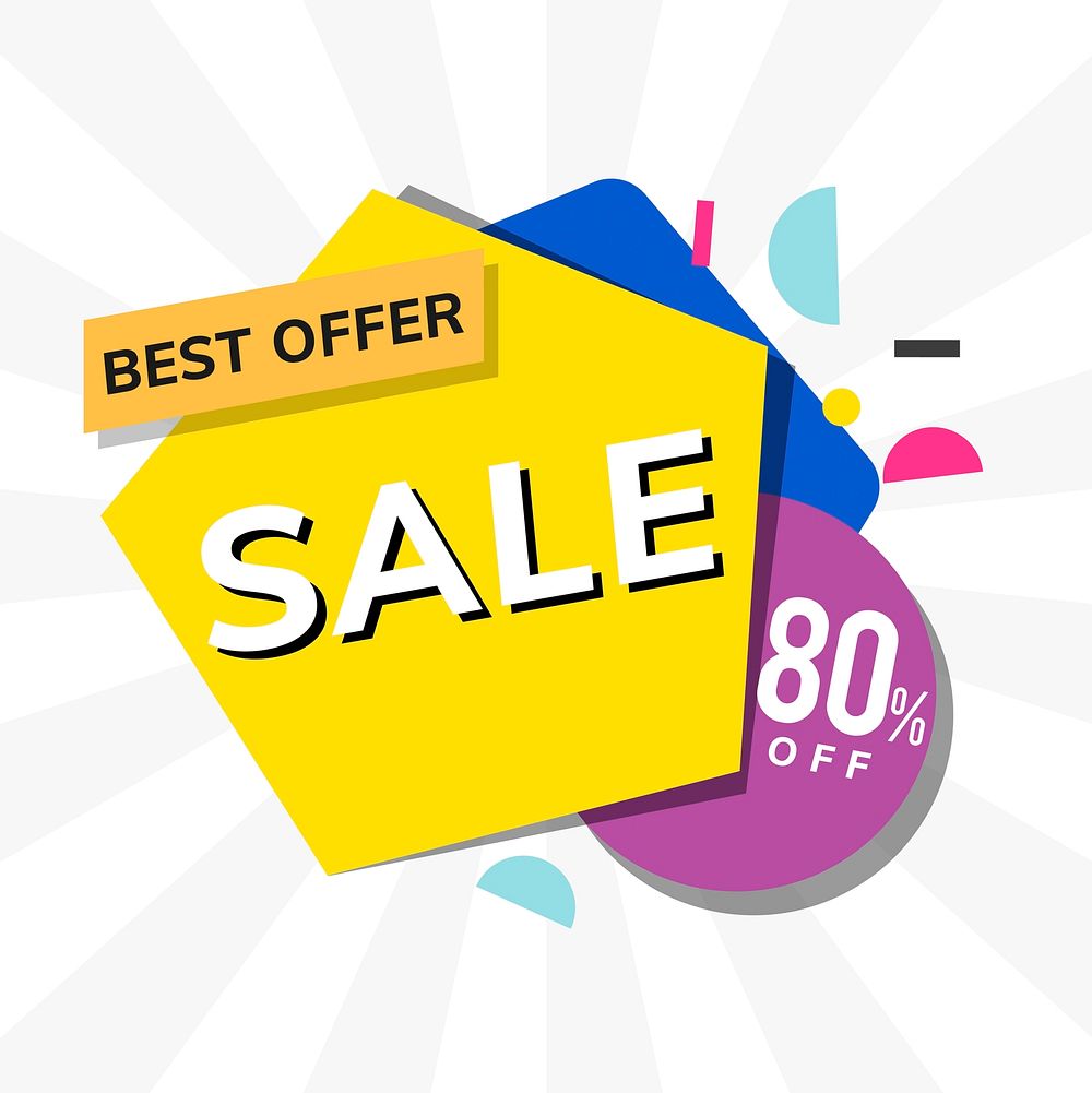 Best offer sale 80% off promotion advertisement vector
