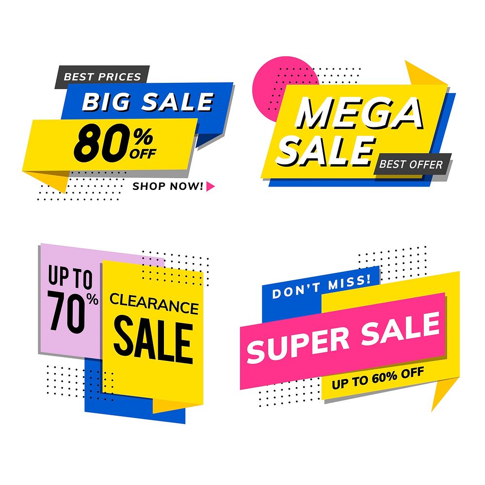 Sale promotion advertisements vector set