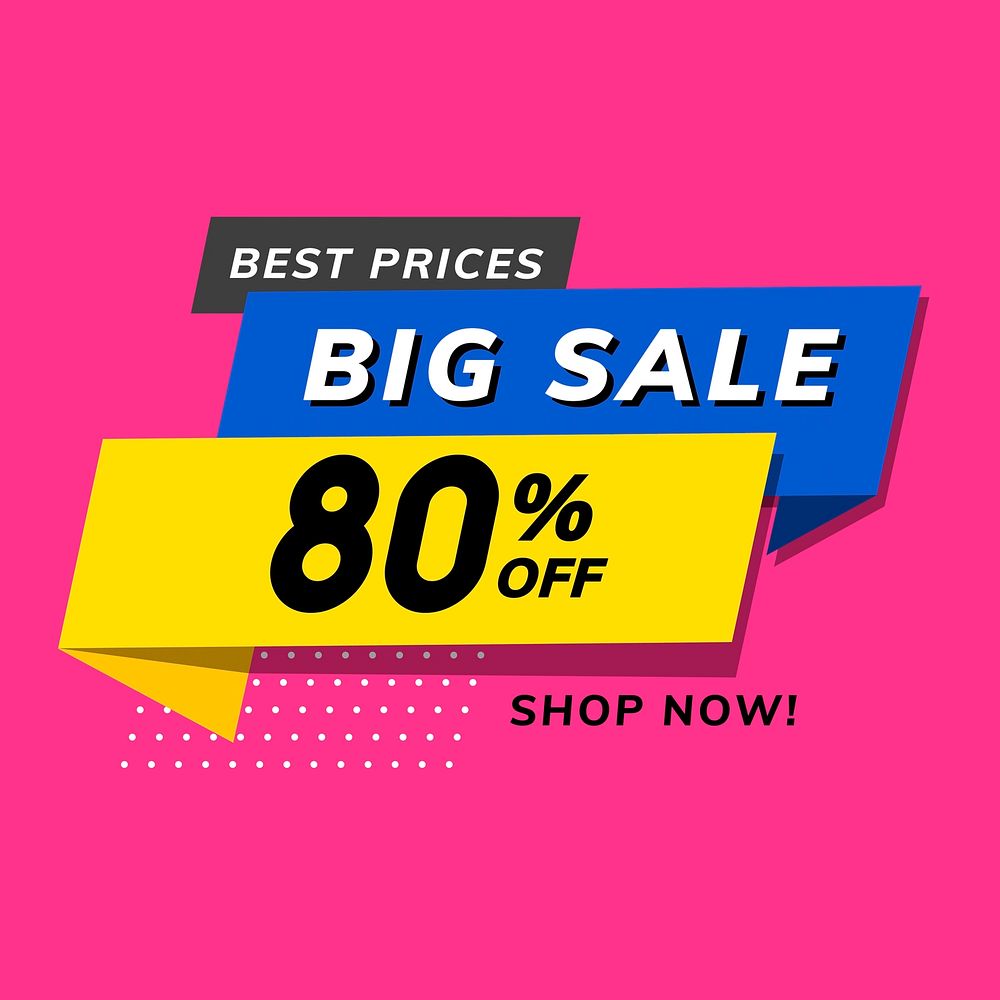Big sale 80% off promotion advertisement vector