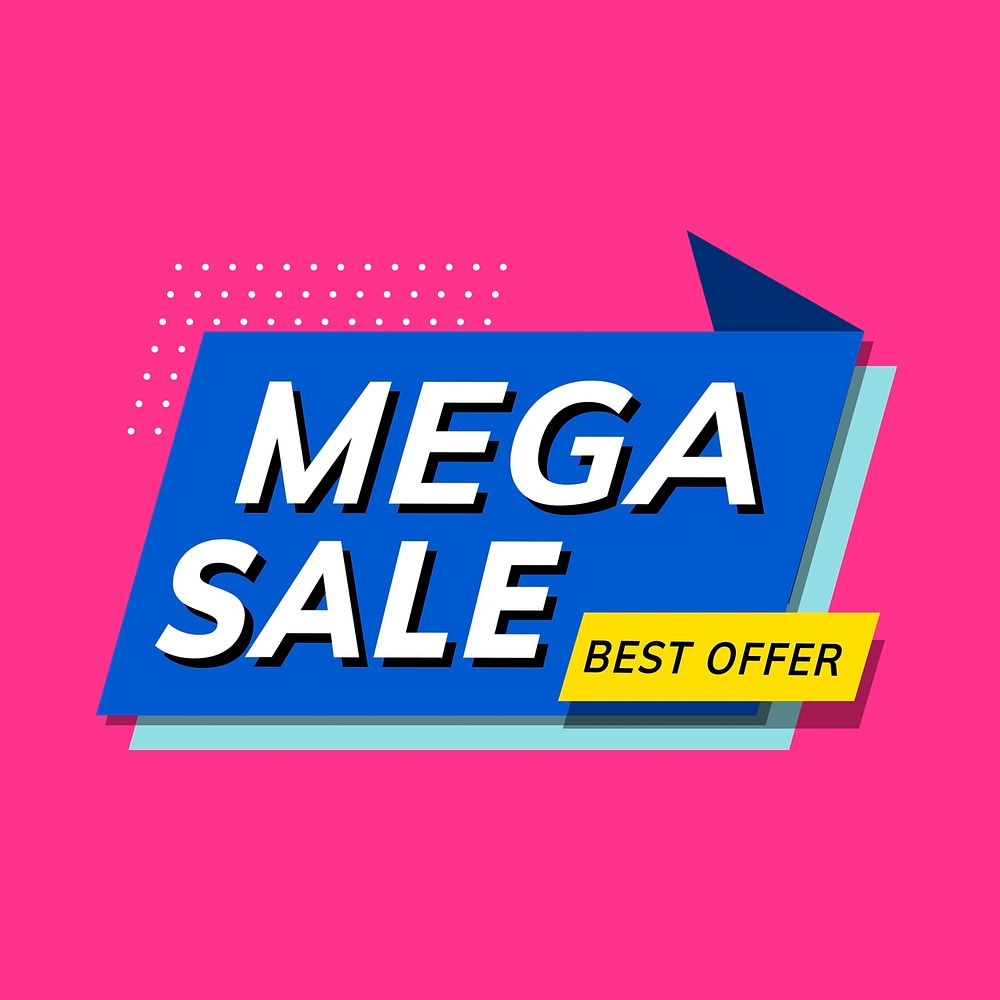 Mega sale best offer shop promotion advertisement vector