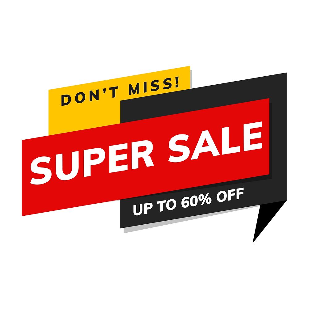 Don't miss super sale up to 60% shop promotion advertisement vector