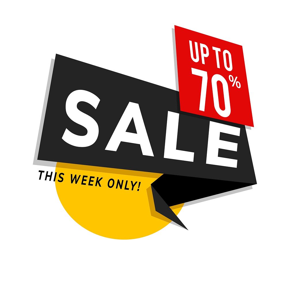 Sale up to 70% shop promotion advertisement vector