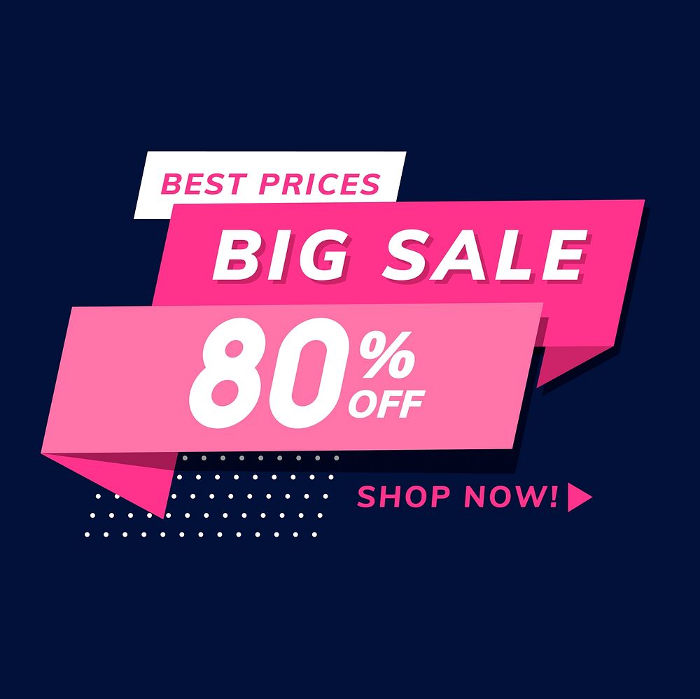 Big sale 80% off promotion shop advertisement vector
