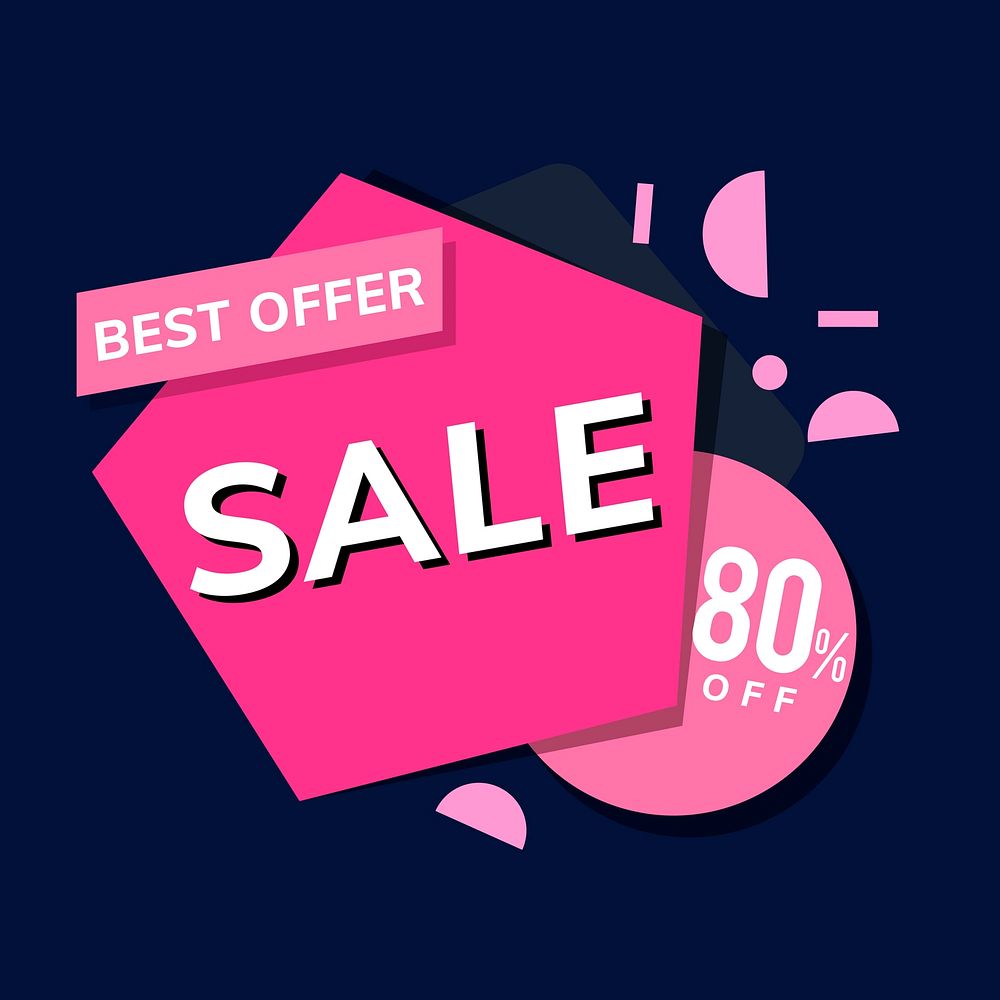 Best offer sale 80% off shop promotion advertisement vector