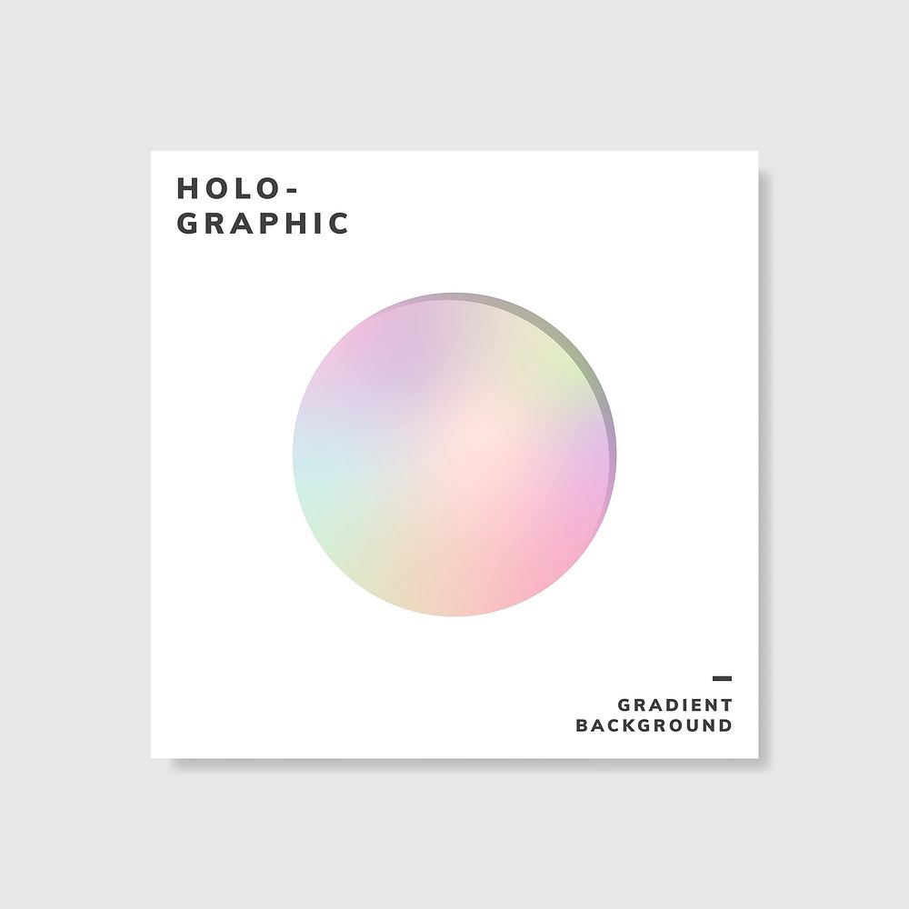 Colorful holographic gradient background design sample