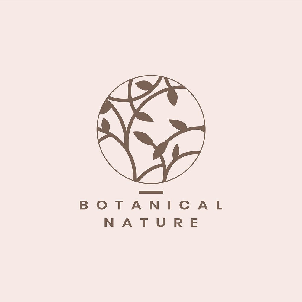 Botanical nature circle badge vector