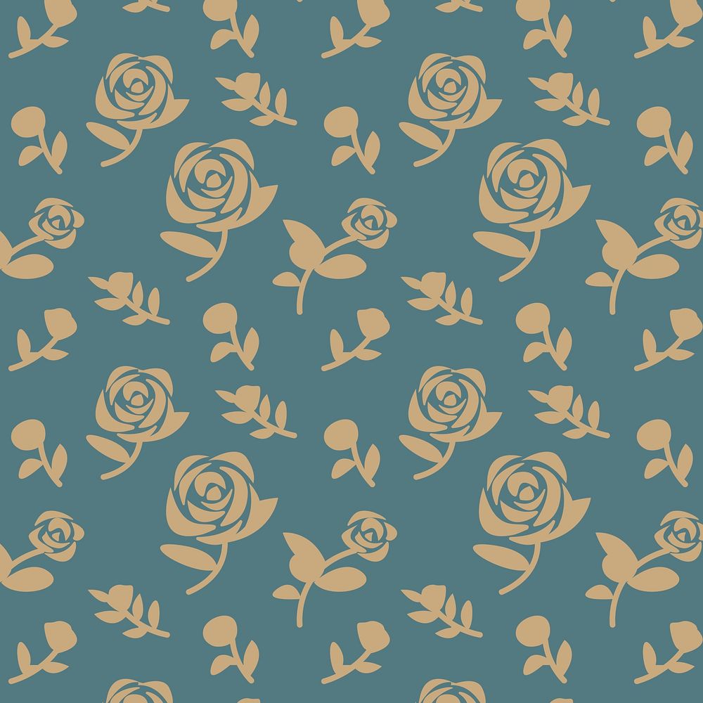 Gold floral patterned background vector