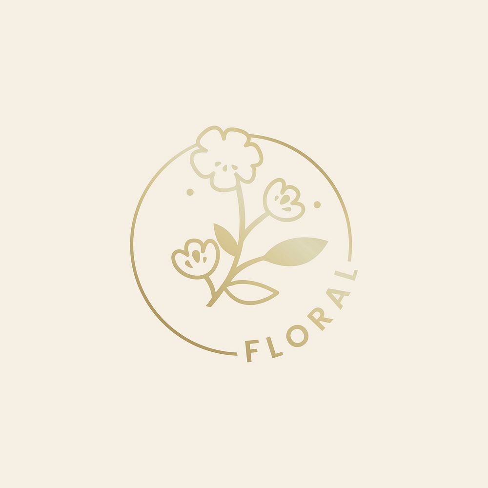 Botanical floral rose badge vector