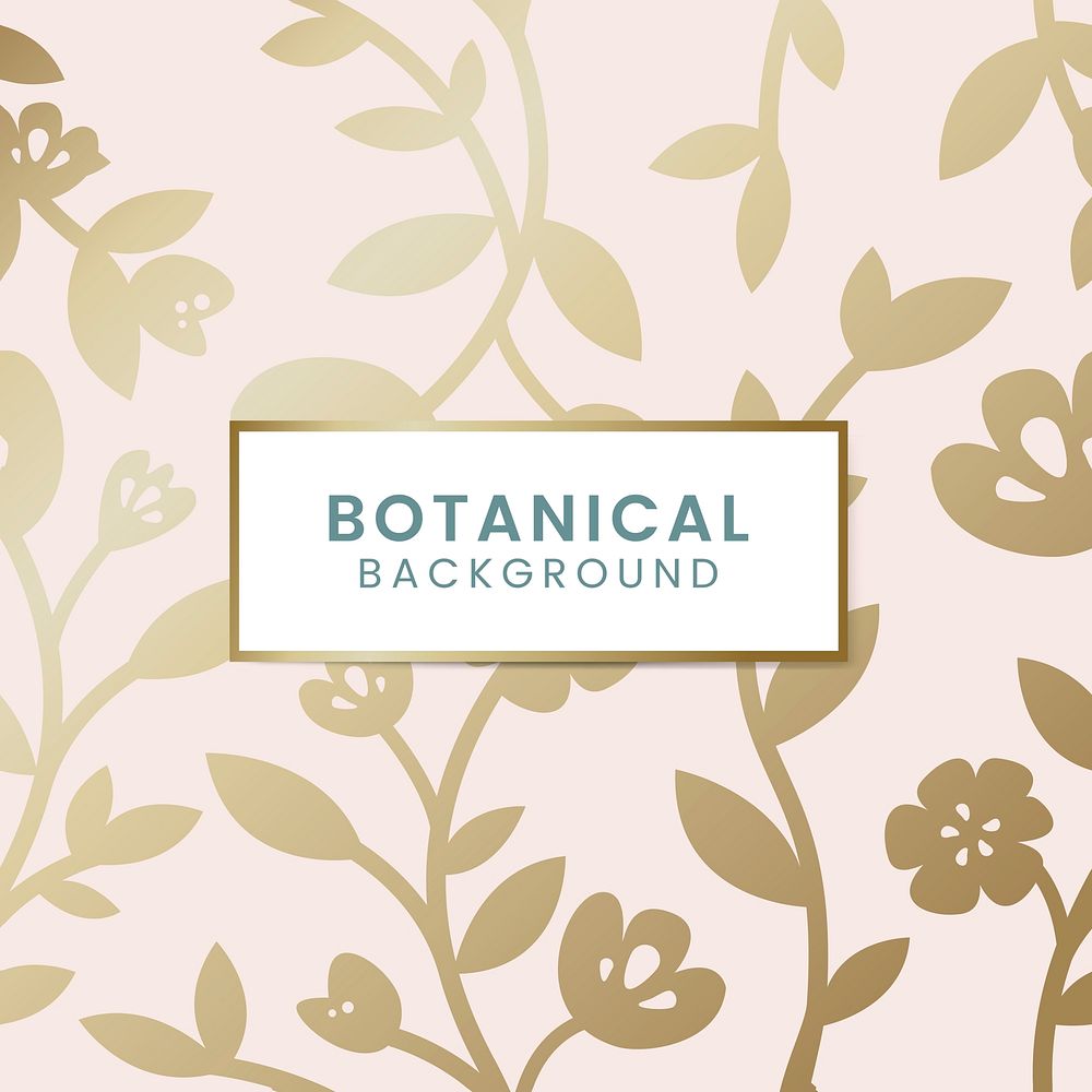 Gold botanical pattern background vector