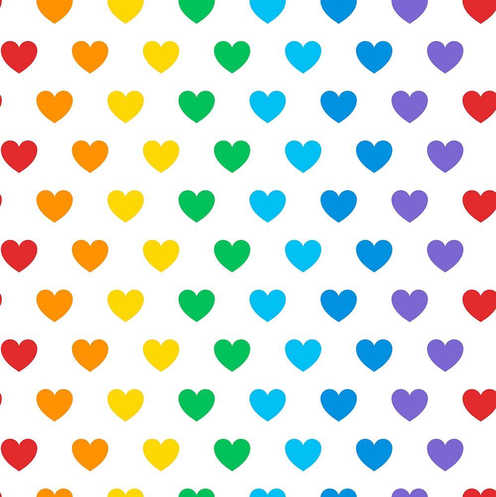 Seamless colorful heart pattern vector