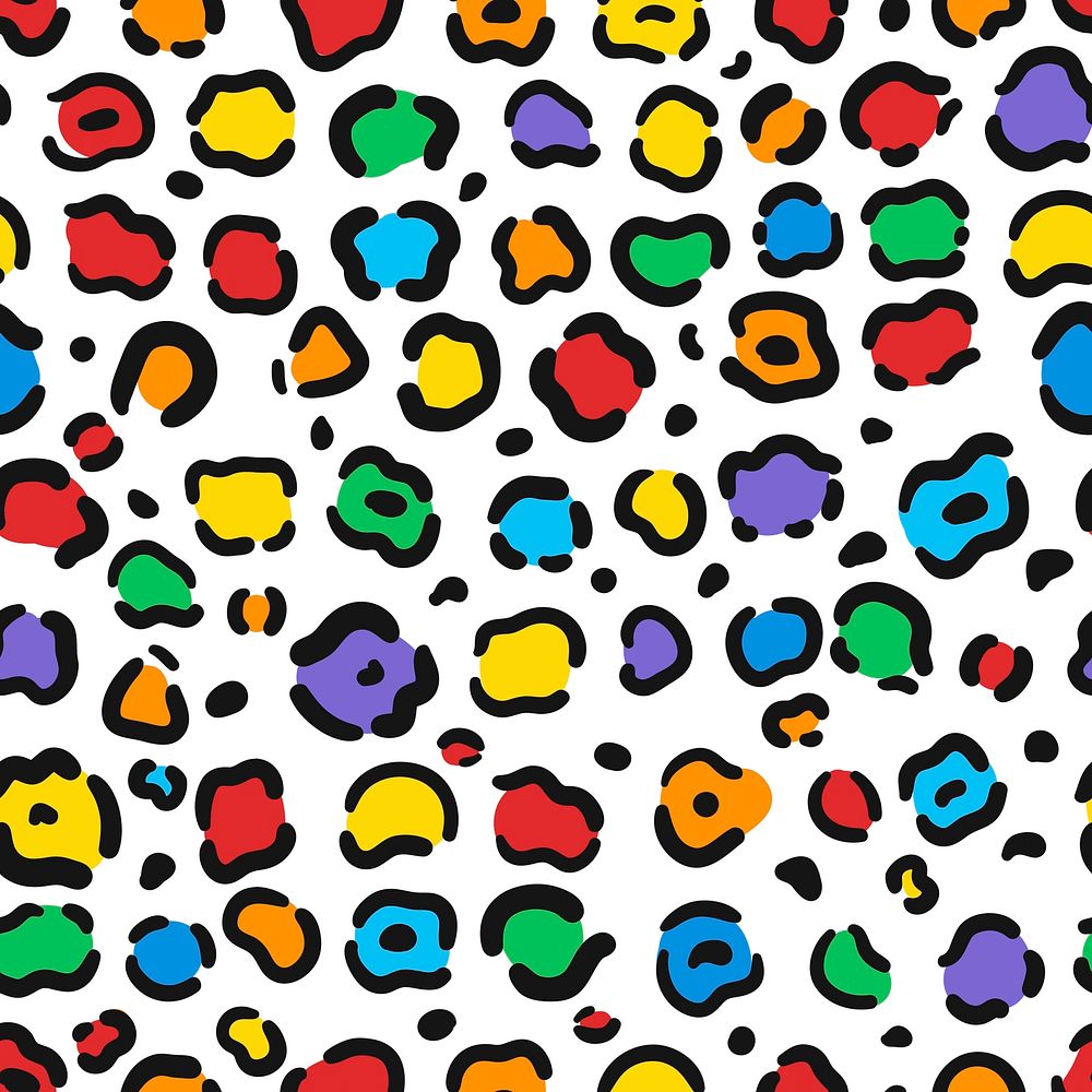Seamless colorful animal print pattern vector