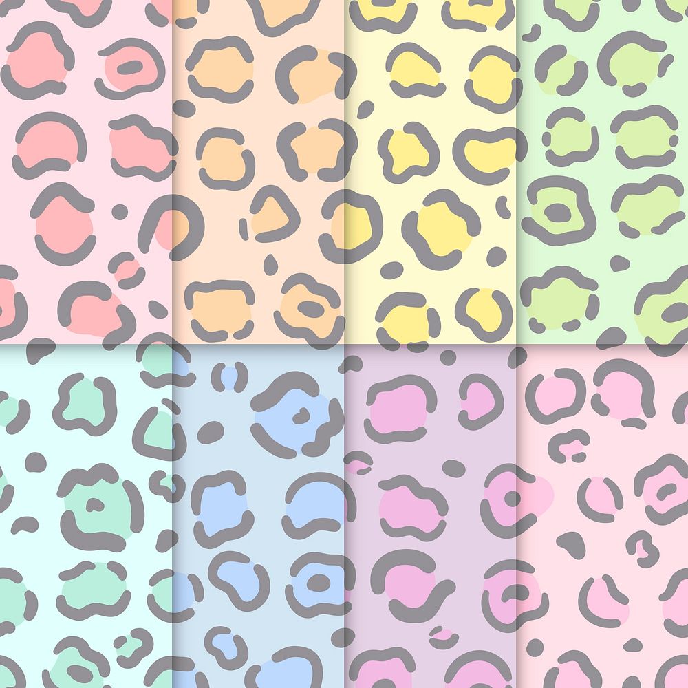 Collection of seamless colorful animal patterns vector