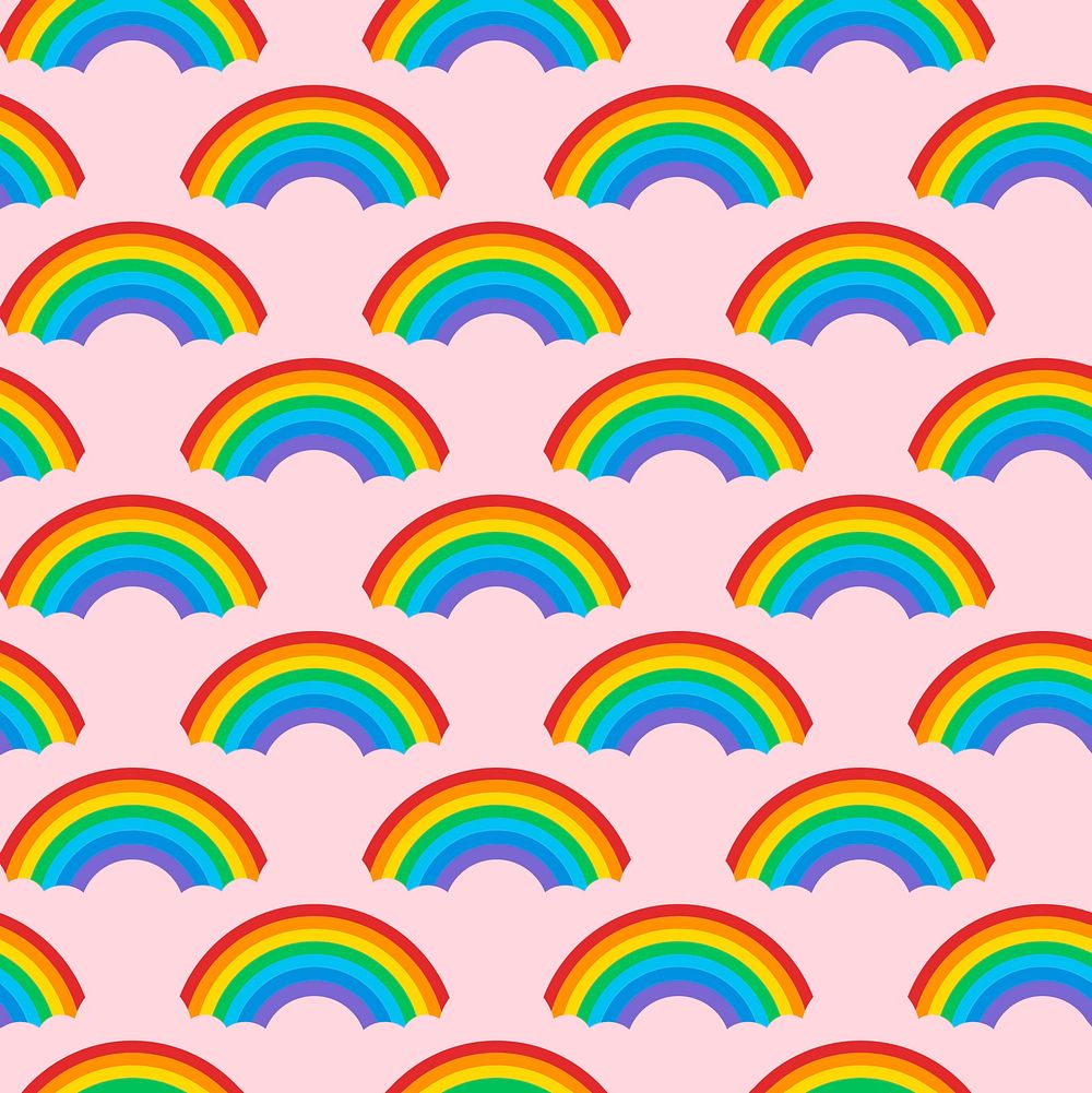 Seamless rainbow patterns design vector