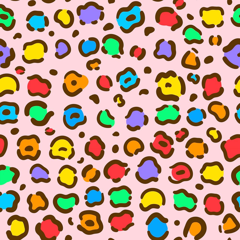 Seamless colorful animal print pattern vector