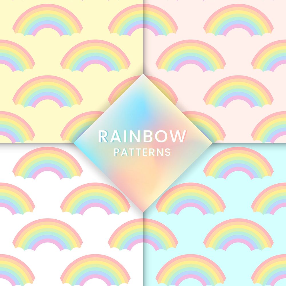 Colorful rainbow patterns vector set