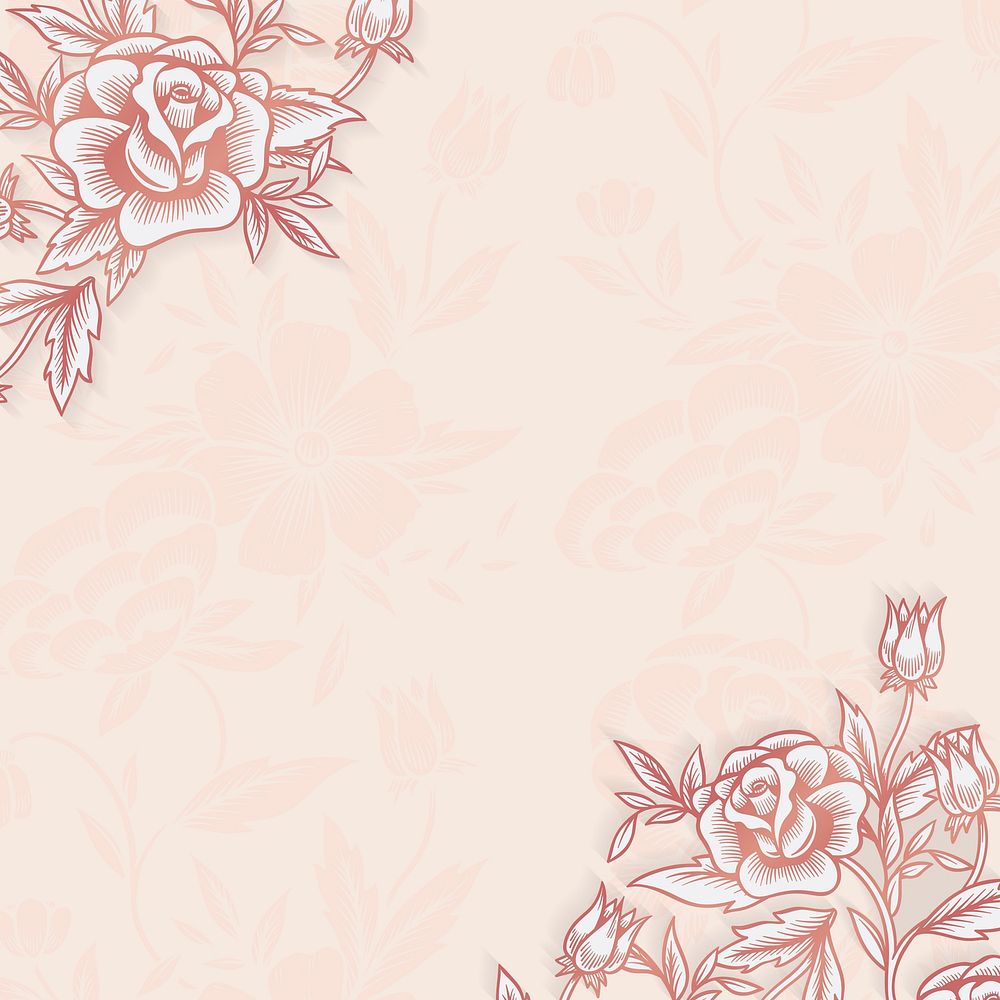 Blank colorful hand drawn floral background