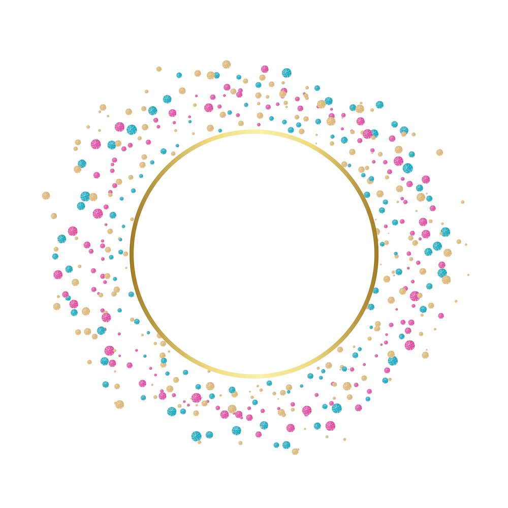 Blank confetti circular badge vector